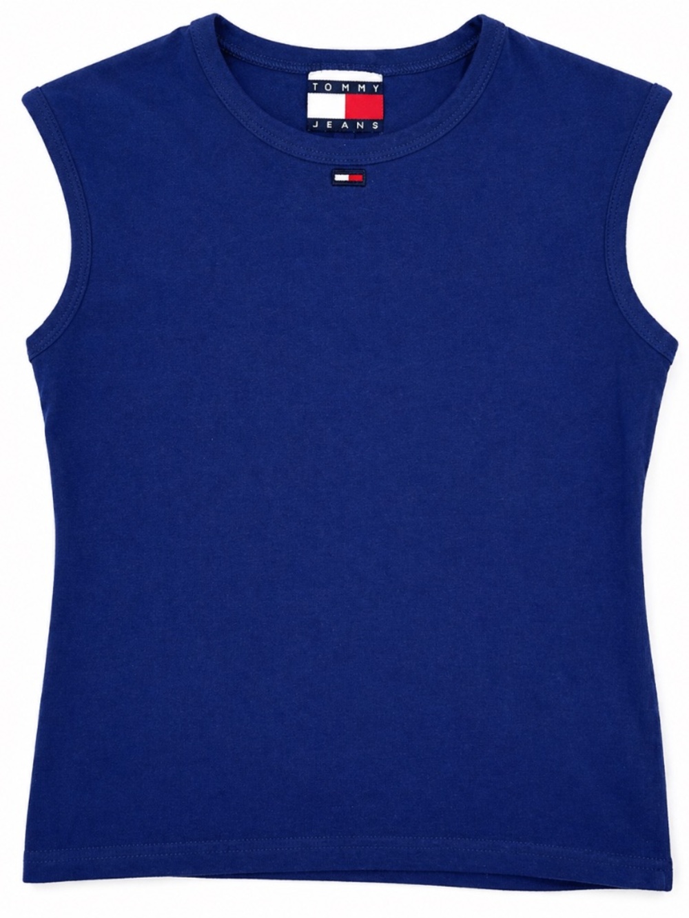 Vintage Tommy Hilfiger Tommy Jeans Blue Tank Top Made USA Flag Logo M